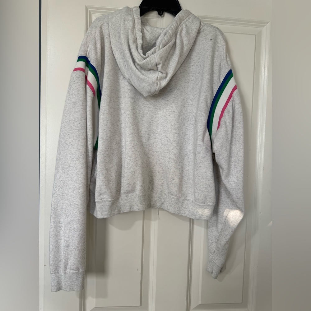 Nike Women's Gray Hoodie with Colorful Stripes - Picture 3 of 4